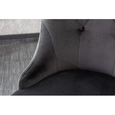 Krzesło Modern Barock czarny aksamit z kołatką / 41504
