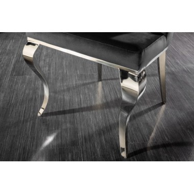 Krzesło Modern Barock czarny aksamit z kołatką / 41504