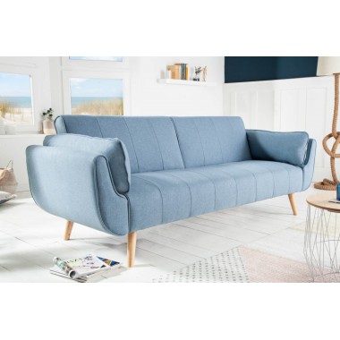Sofa DIVANI 215cm rozkładana jasno niebieska aksamit / 39029