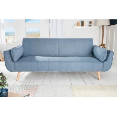 Sofa DIVANI 215cm rozkładana jasno niebieska aksamit / 39029