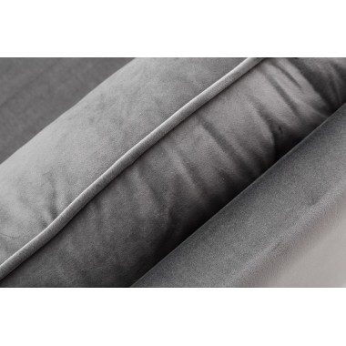 Invicta Sofa Divani rozkładana srebrnoszary aksamit 215cm / 40087