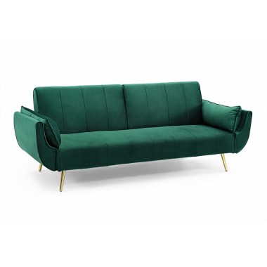 Invicta Sofa Divani rozkładana szmaragdowozielony aksamit 220cm / 40090
