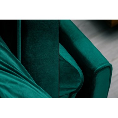 Invicta Sofa Divani rozkładana szmaragdowozielony aksamit 220cm / 40089