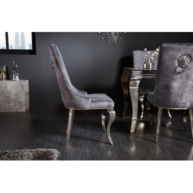 Krzesło Modern Barock aksamit szary / 41507