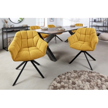 Krzesło obrotowe Papillon musztardowo żółte 65cm /...