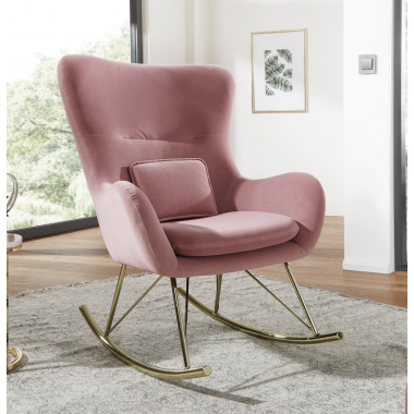 Wohnling Fotel bujany Scandinavia Modern różowy aksamit 74cm / WL6.202