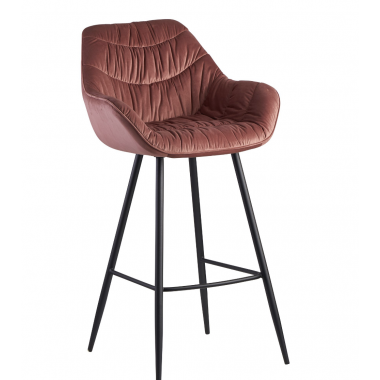 Wohnling Krzesło barowe Hoker różowy aksamit / WL6.282