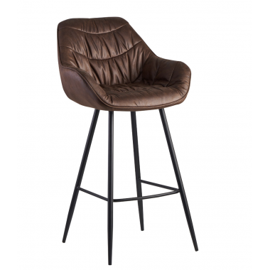 Wohnling Krzesło barowe Hoker brązowy zamsz / WL6.279