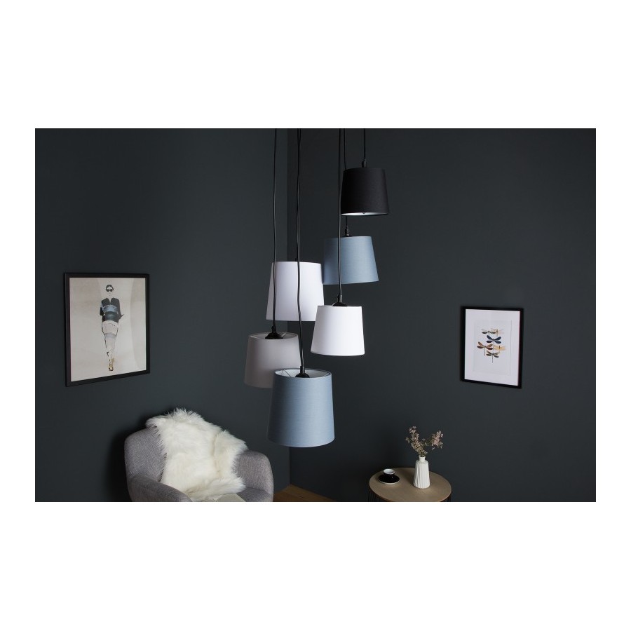 Lampa wisząca Levels IV czarno-szara 6 kloszy / 38821