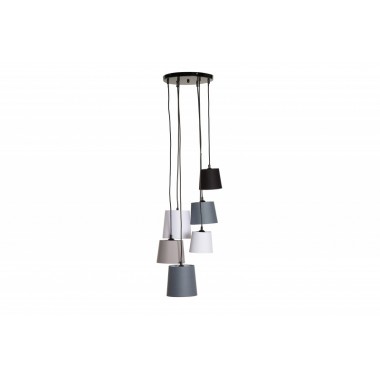 Lampa wisząca Levels IV czarno-szara 6 kloszy / 38821