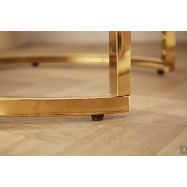 Invicta Elegancki zestaw stolików BOUTIQUE optyka marmuru złota rama 50cm / 42197