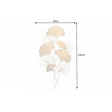 Dekoracja ścienna ginkgo 110cm złoty / 41272