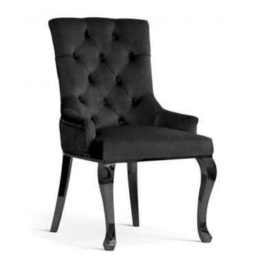 Krzesło AUGUSTINO szary aksamit czarne nogi / AE