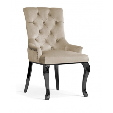 Krzesło AUGUSTINO beige aksamit srebrne nogi / AE