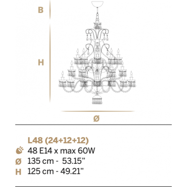 Włoski żyrandol IMPERIAL CHARM Color / L48