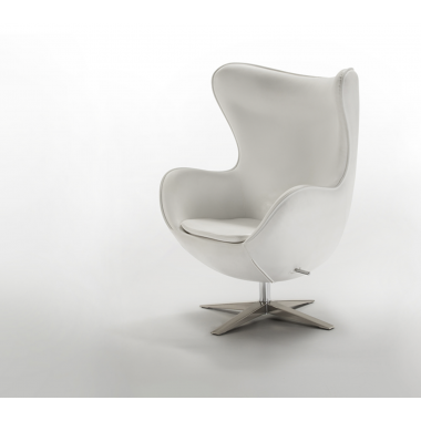 Schuller fotel obrotowy tapicerowany EGG biały 82cm / 594782N