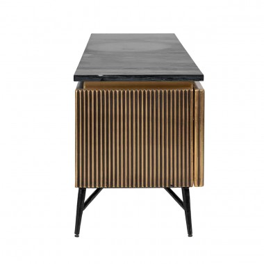 Szafka TV IRONVILLE złota marmurowy blat 170 x 50 x 40cm / 7576