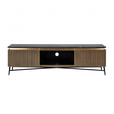Szafka TV IRONVILLE złota marmurowy blat 170 x 50 x 40cm / 7576