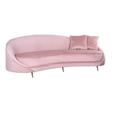 Sofa Bourbon z 2 poduszkami Pink Velvet / S5122 PINK VELVET