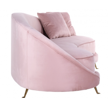 Sofa Bourbon z 2 poduszkami Pink Velvet / S5122 PINK VELVET