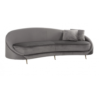 Sofa Bourbon z 2 poduszkami Stone Velvet / S5122 STONE VELVET