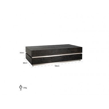 Stolik kawowy Blackbone silver block 150cm / 7417