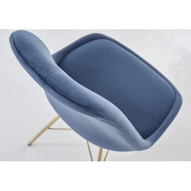 Krzesło Scandinavia aksamit niebieski złote nogi / 42188
