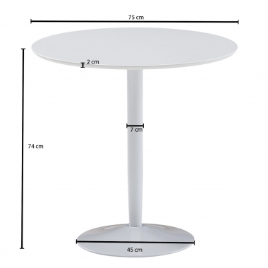 WOHNLING stół do jadalni okrągły biały 75cm / WL6.504