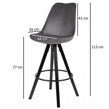 Wohnling Hoker SCANDINAVIA ciemnoszary aksamit 44cm / WL6.095