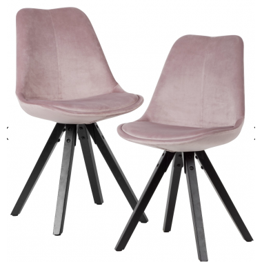 Wohnling Krzesło SCANDINAVIA różowy aksamit 44cm / WL6.104