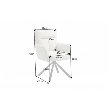 Invicta Krzesło obrotowe z podłokietnikiem Big George boucle beige 60cm / 42674