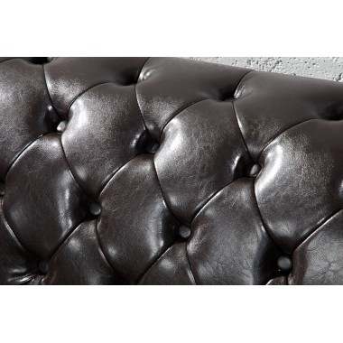 Sofa CHESTERFIELD 2 osobowa ciemny brąz z nitami / 9685