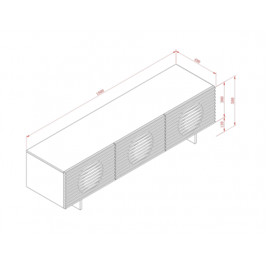 Livin Komoda Hudson 3D z szufladami MDF orzech włoski 160cm / Livin Komoda Szafka RTV Hudson 3D MDF orzech włoski 180cm / H10