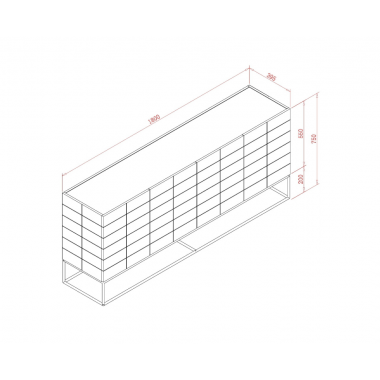 Livin Komoda ROSE HILL MDF cementowa zieleń 180cm / RH01