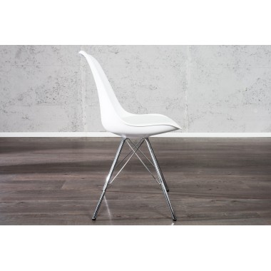 Krzesło SCANDINAVIA RETRO białe / 35784