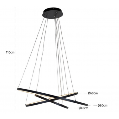 Lampa wisząca AMIRA black 80cm / HL-0123