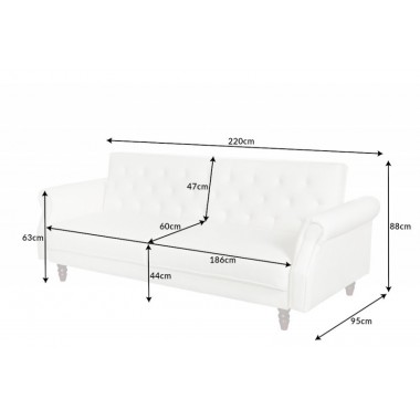 Invicta Sofa rozkładana MAISON BELLE AFFAIRE ecru 220cm / 41498