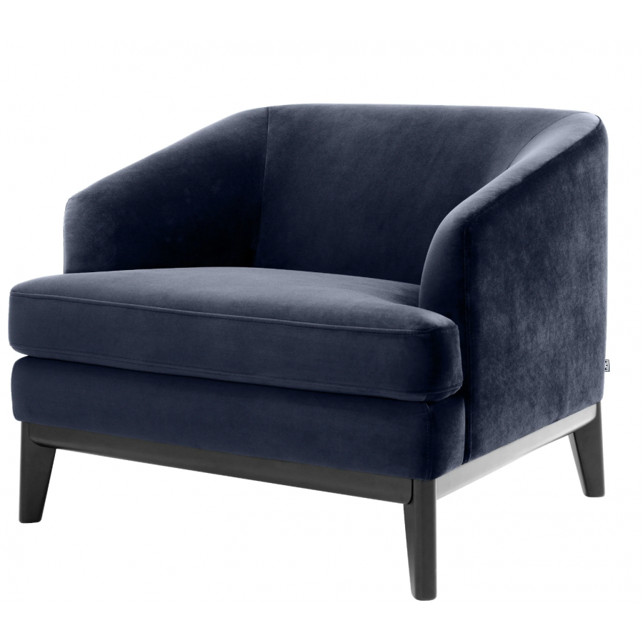 Eichholtz Fotel MONTEREY savona midnight blue velvet 85 cm / 112707U