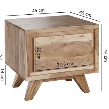 Wohnling szafka nocna lite drewno akacja 45cm / WL5.515