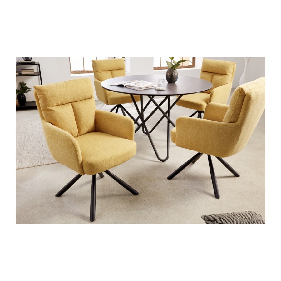 Invicta Krzesło obrotowe z podłokietnikiem Big George musztardowo żółte 60cm / 42083