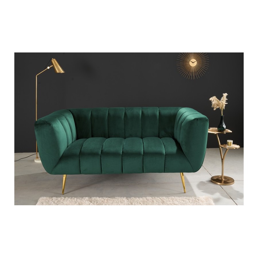 Invicta Sofa Noblesse 2 osobowa szmaragdowo zielony aksamit 165cm / 41247