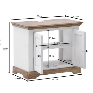 WOHNLING Szafka podumywalkowa drewniana podstawa biała 73cm / WL6.645