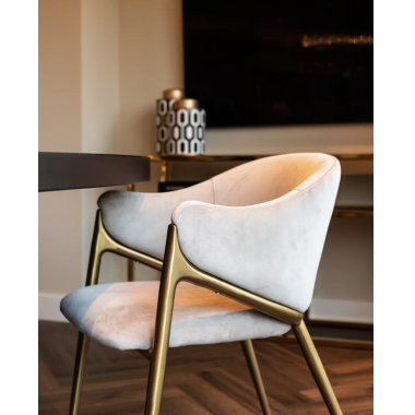 Krzesło tapicerowane GWEN khaki velvet ognioodporne 54cm / S4544 FR KHAKI VELVET