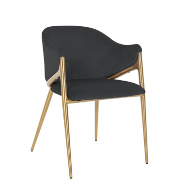 Krzesło tapicerowane GWEN antracyt velvet ognioodporne 54cm / S4544 FR ANTRACIET VELVET