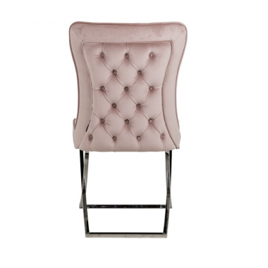 Krzesło tapicerowane SCARLETT PINK velvet 55cm / S4415 PINK VELVET
