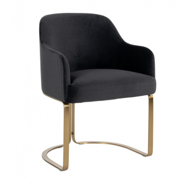 Krzesło tapicerowane HADLEY antracyt velvet 60cm / S4492 ANTRACIET VELVET