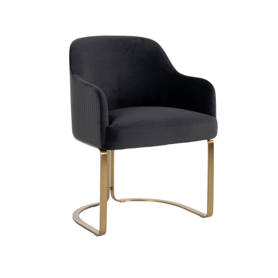 Krzesło tapicerowane HADLEY antracyt velvet 60cm / S4492 ANTRACIET VELVET