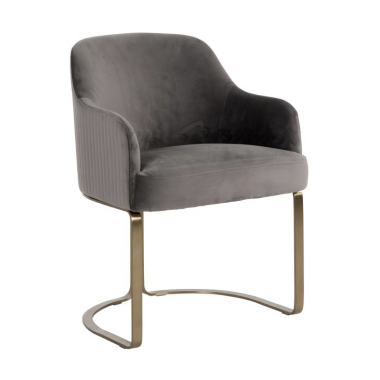 Krzesło tapicerowane HADLEY stone velvet 60cm / S4492 STONE VELVET