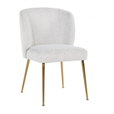 CANNON  Krzesło tapicerowane biały buclé 50cm / S4506 WHITE BOUCLÉ