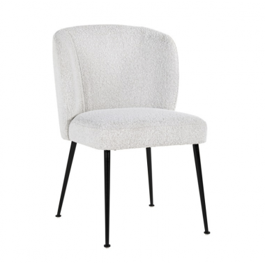 Krzesło tapicerowane FALLON biały buclé 50cm / S4507 WHITE BOUCLÉ